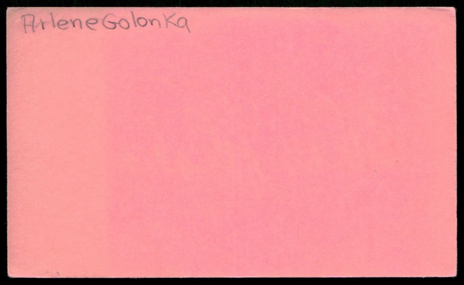 Actress Arlene Golonka Vintage Index Auto Card -Beautiful Autograph, image 2