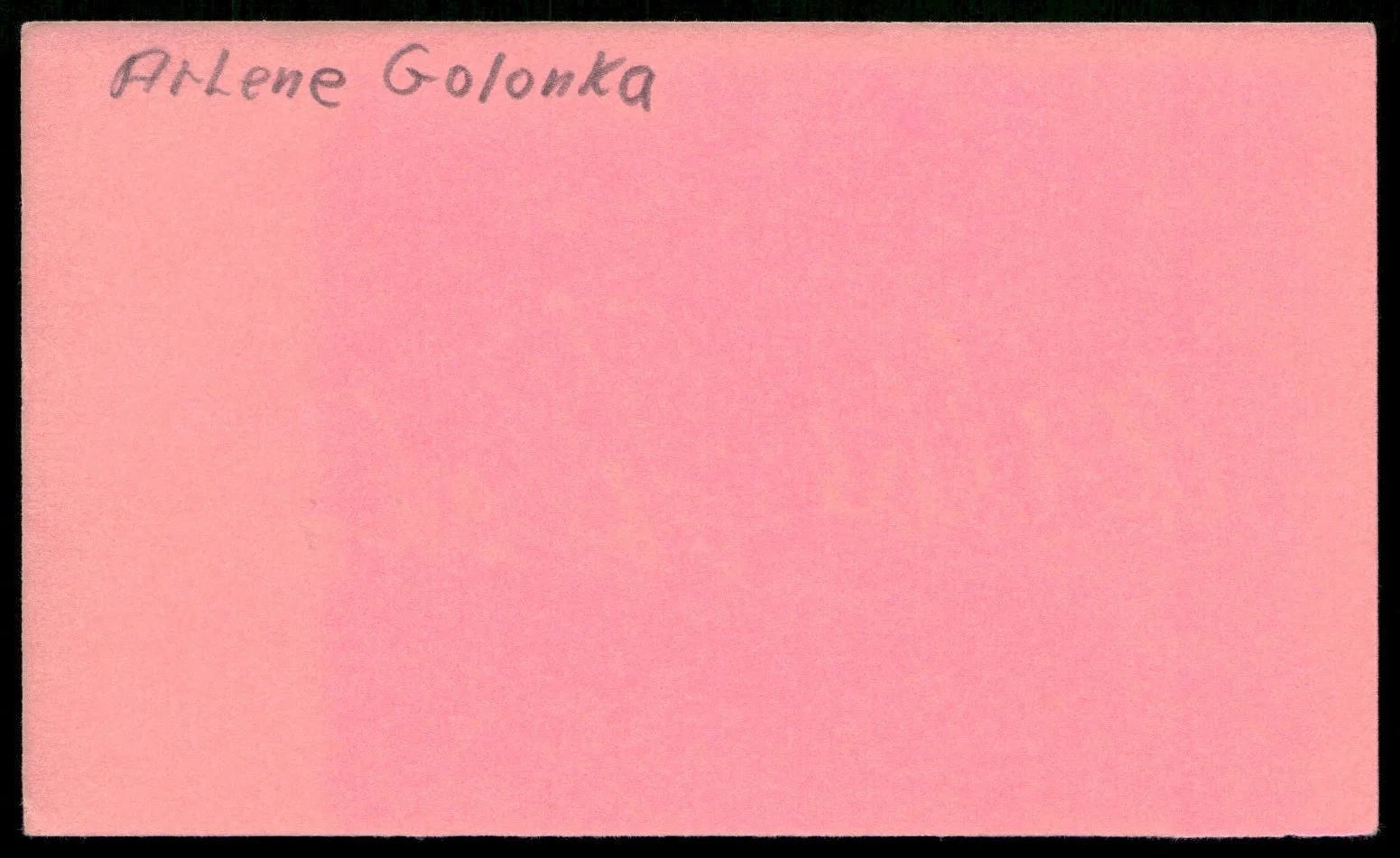 Actress Arlene Golonka Vintage Index Auto Card -Beautiful Autograph, изображение 2