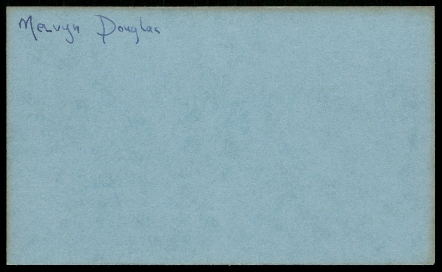 Actor Mervyn Douglas Vintage Index Auto Card -Beautiful Autograph, image 2