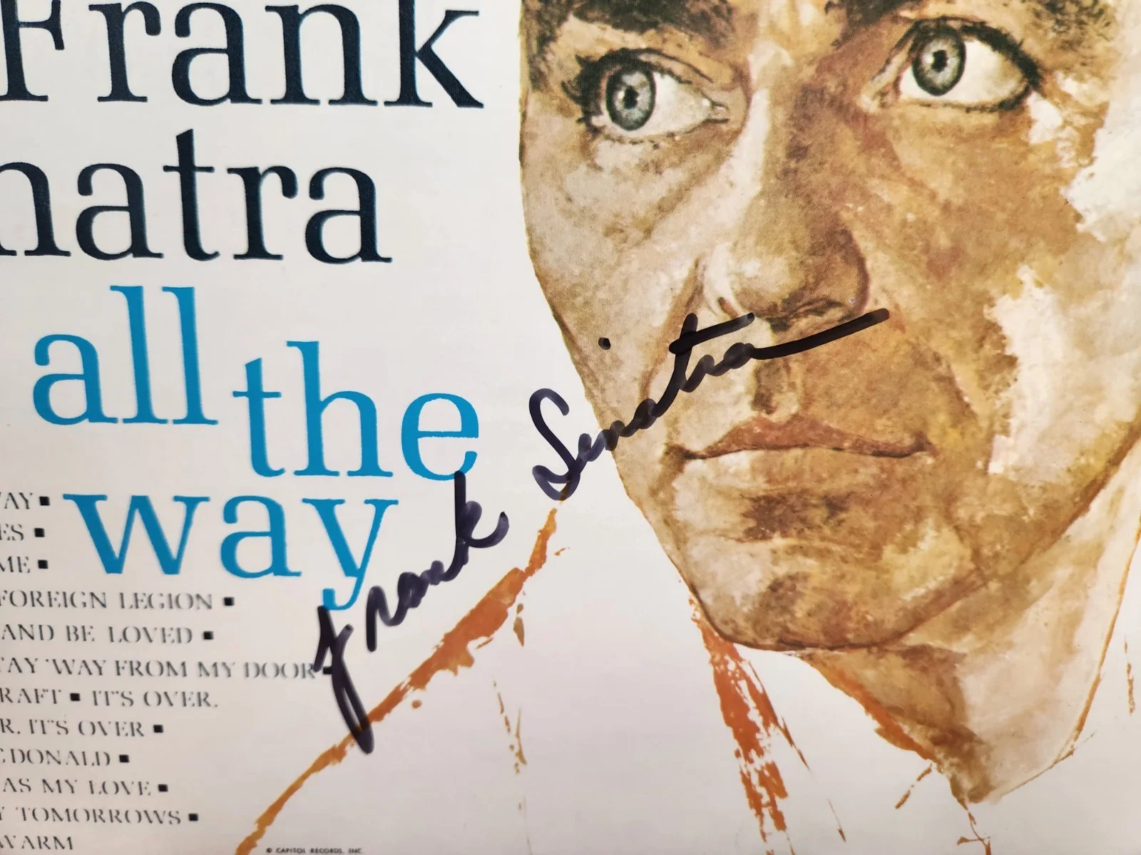 VTG Frank Sinatra SIGNED Record "All The Way" Frank Sinatra AUTOGRAPHED Album, image 2