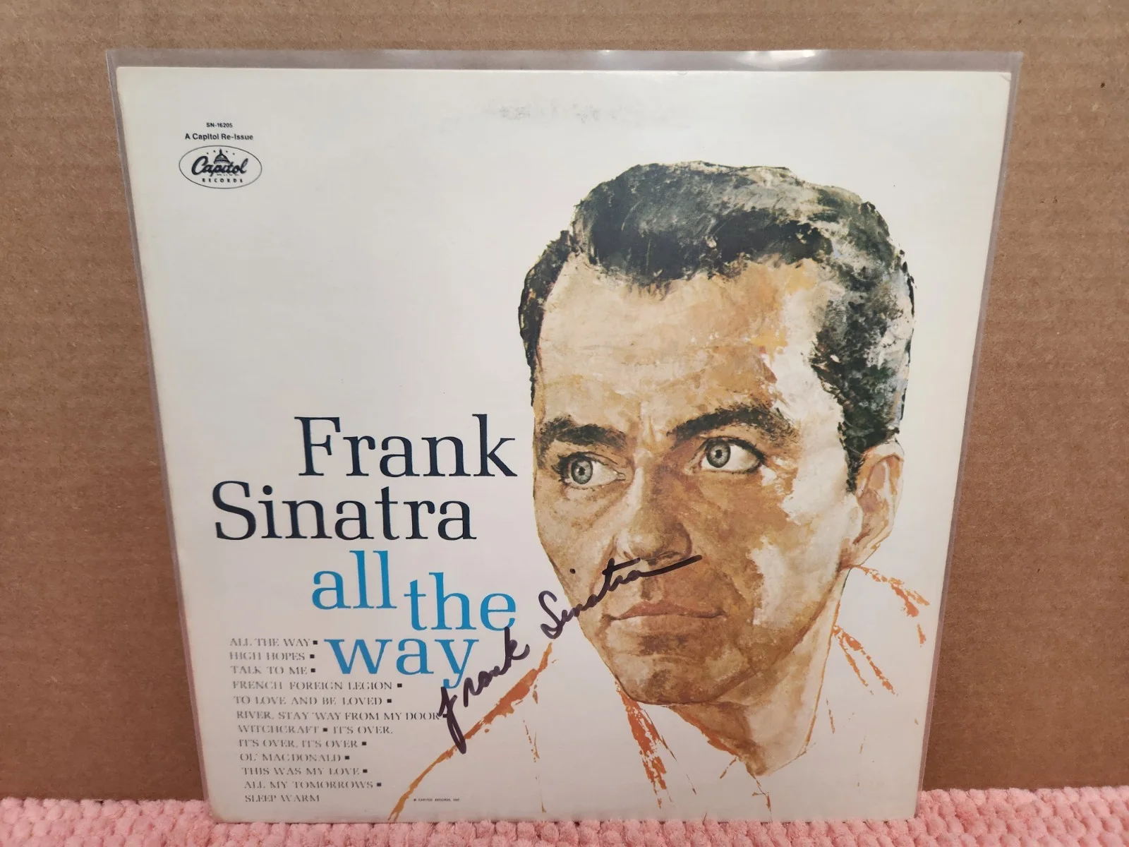 VTG Frank Sinatra SIGNED Record "All The Way" Frank Sinatra AUTOGRAPHED Album, image 4