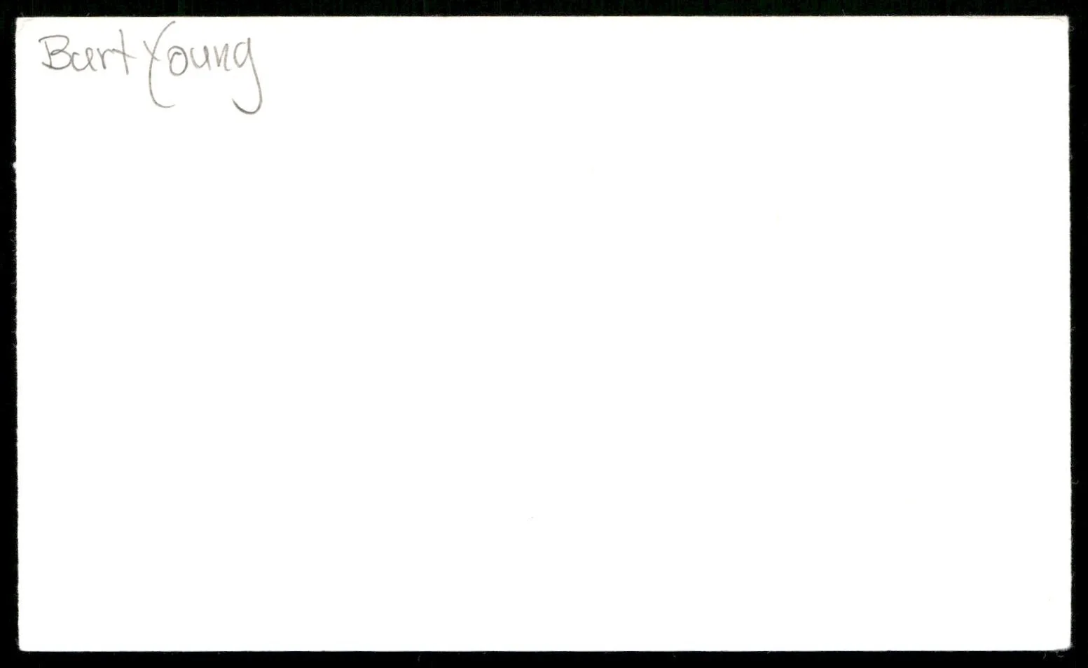Actor Burt Young Signed Vintage Index Auto Card -Beautiful Autograph, image 2