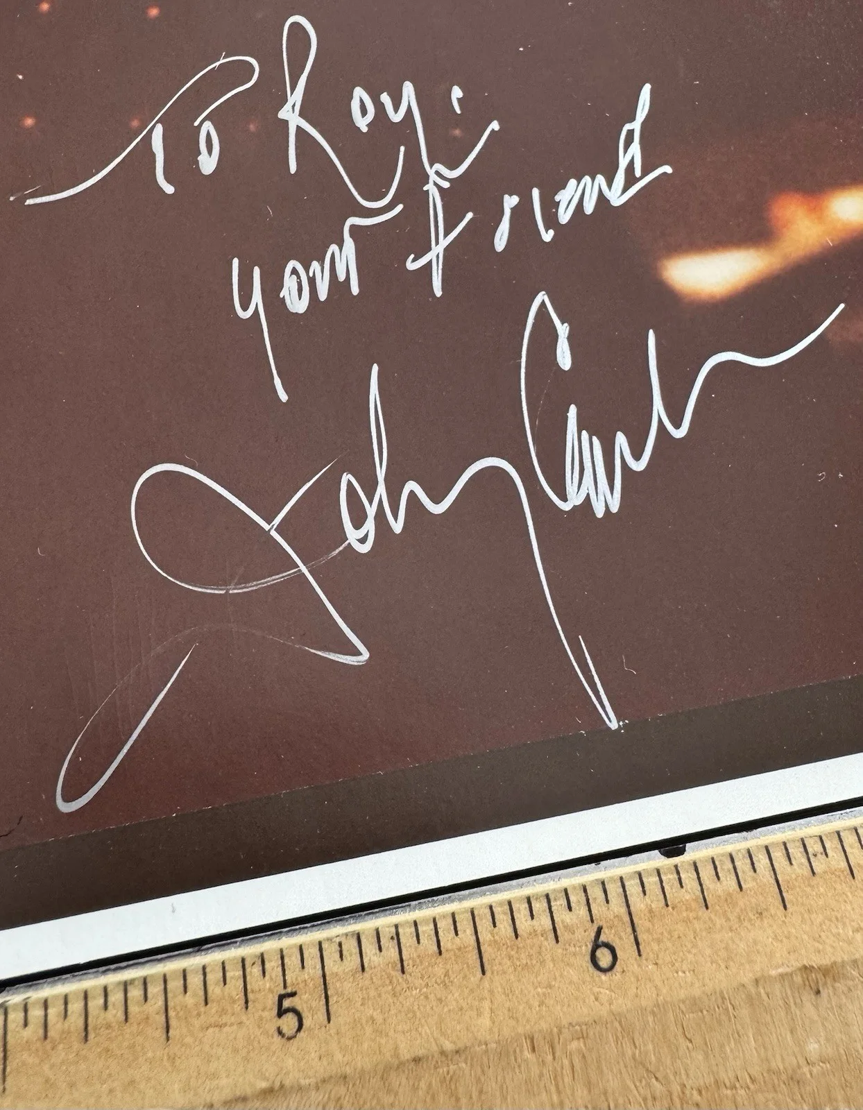 Johnny Cash, Autographed Photo, 11”x14”, Personalized “to Roy”, Silver Pen, Good, изображение 3