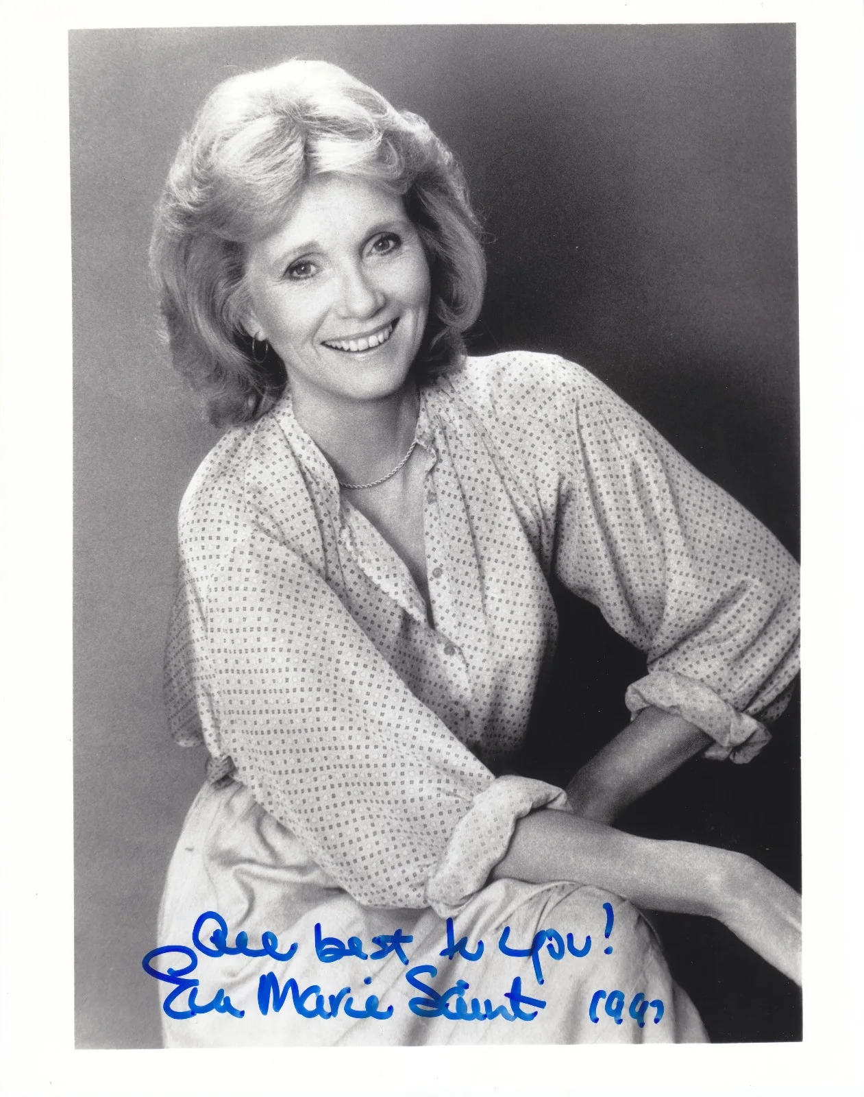Eva Marie Saint — EVA MARIE SAINT hand signed b&w autographed photo @ photograph "All Best To You"