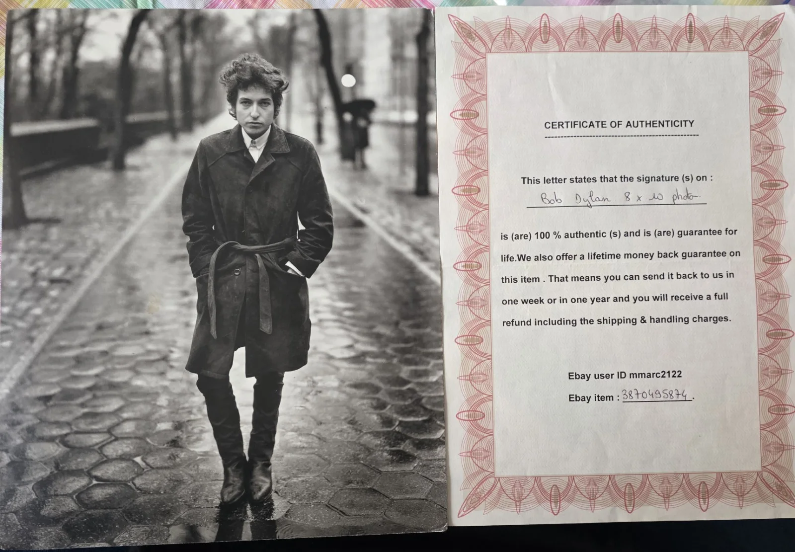Bob Dylan Original Autographed 8x10 Music Photographs w/ Authentication, image 4