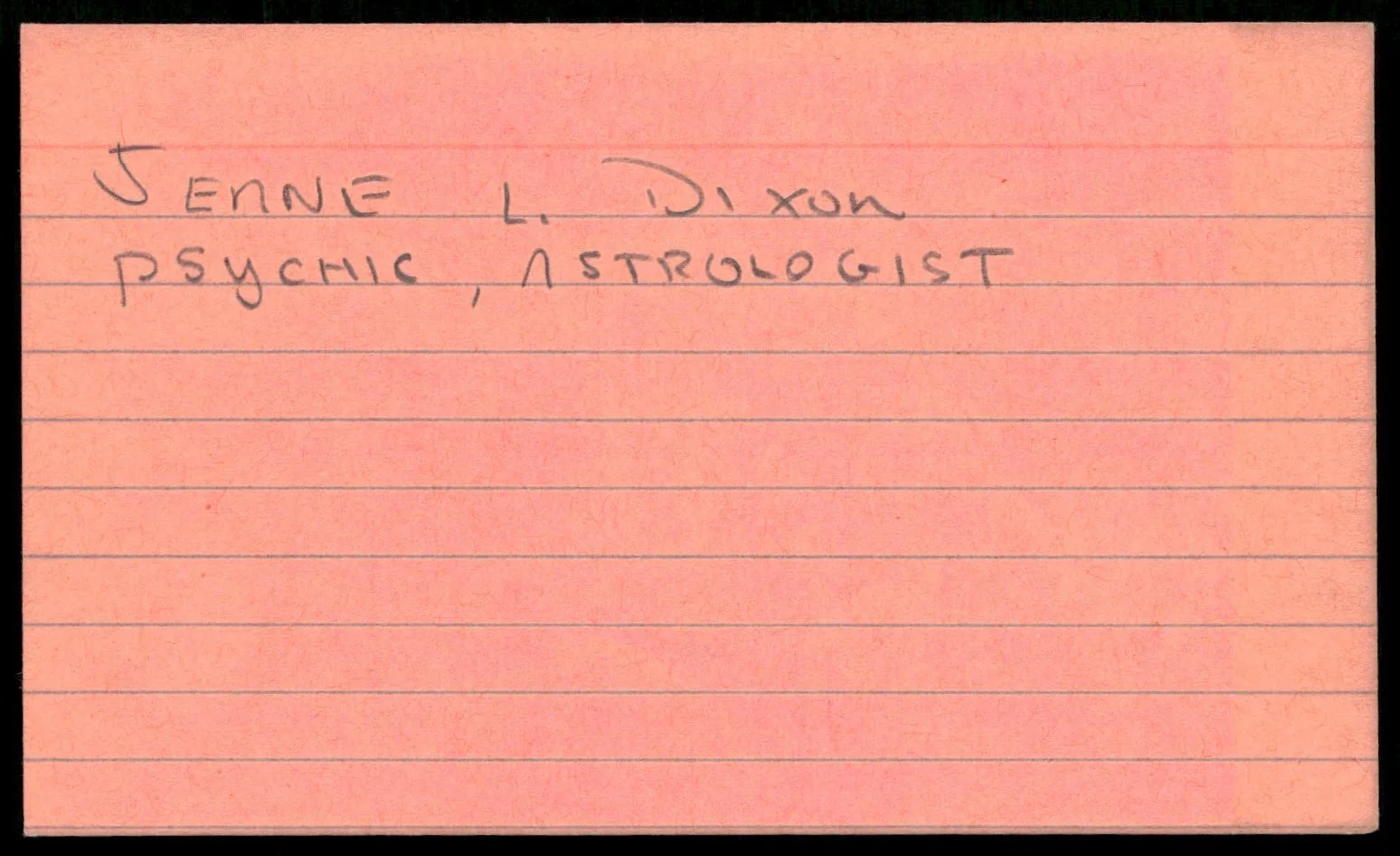 Actress Jeane Dixon Signed Vintage Index Auto Card -Beautiful Autograph, изображение 2