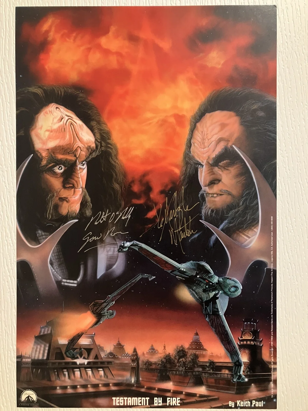 Robert O'Reilly, J. G. Hertzler — Autographed 11x17 Poster - ST:DS9 "Testament By Fire" - Gowron and Martok