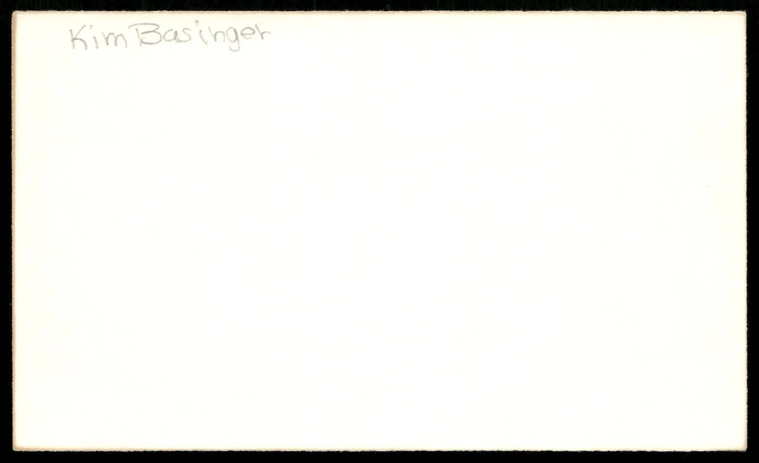 Actress Kim Bassinger Signed Vintage Index Auto Card -Beautiful Autograph, image 2