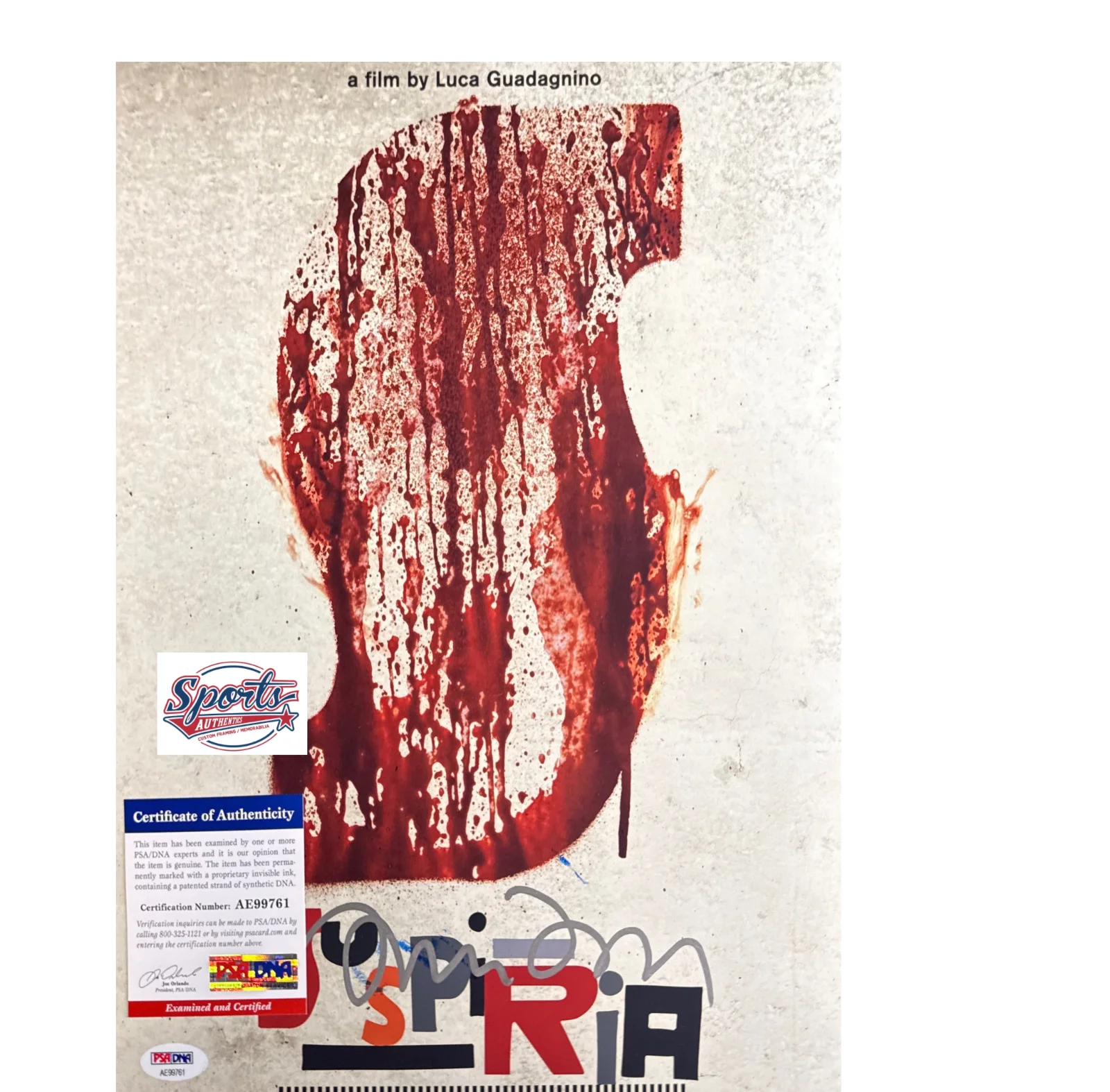 Tilda Swinton — Tilda Swinton Signed 11x14 Suspiria Movie Poster PSA AE99761