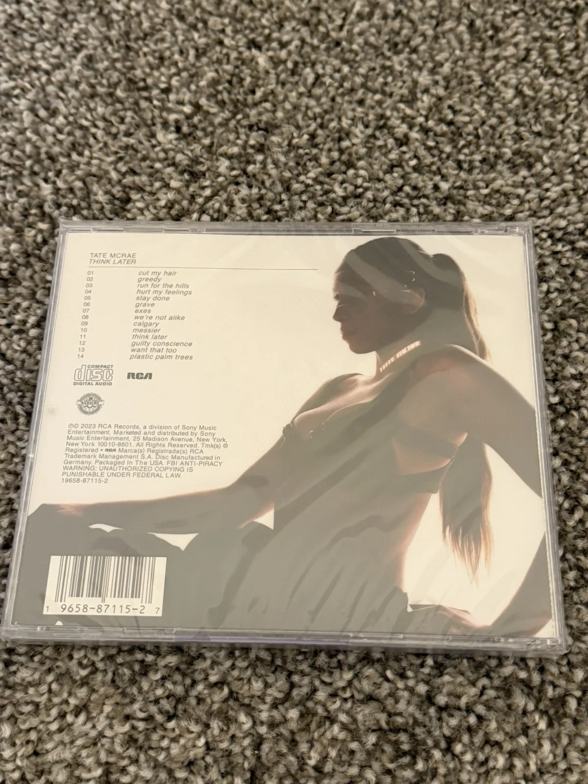 Tate Mcrae Signed Autograph Think Later CD Brand New Sealed, image 2