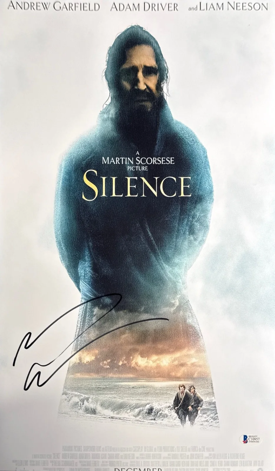 Andrew Garfield — Andrew Garfield Signed 12x18 Silence Movie Poster BAS C10957, image 2