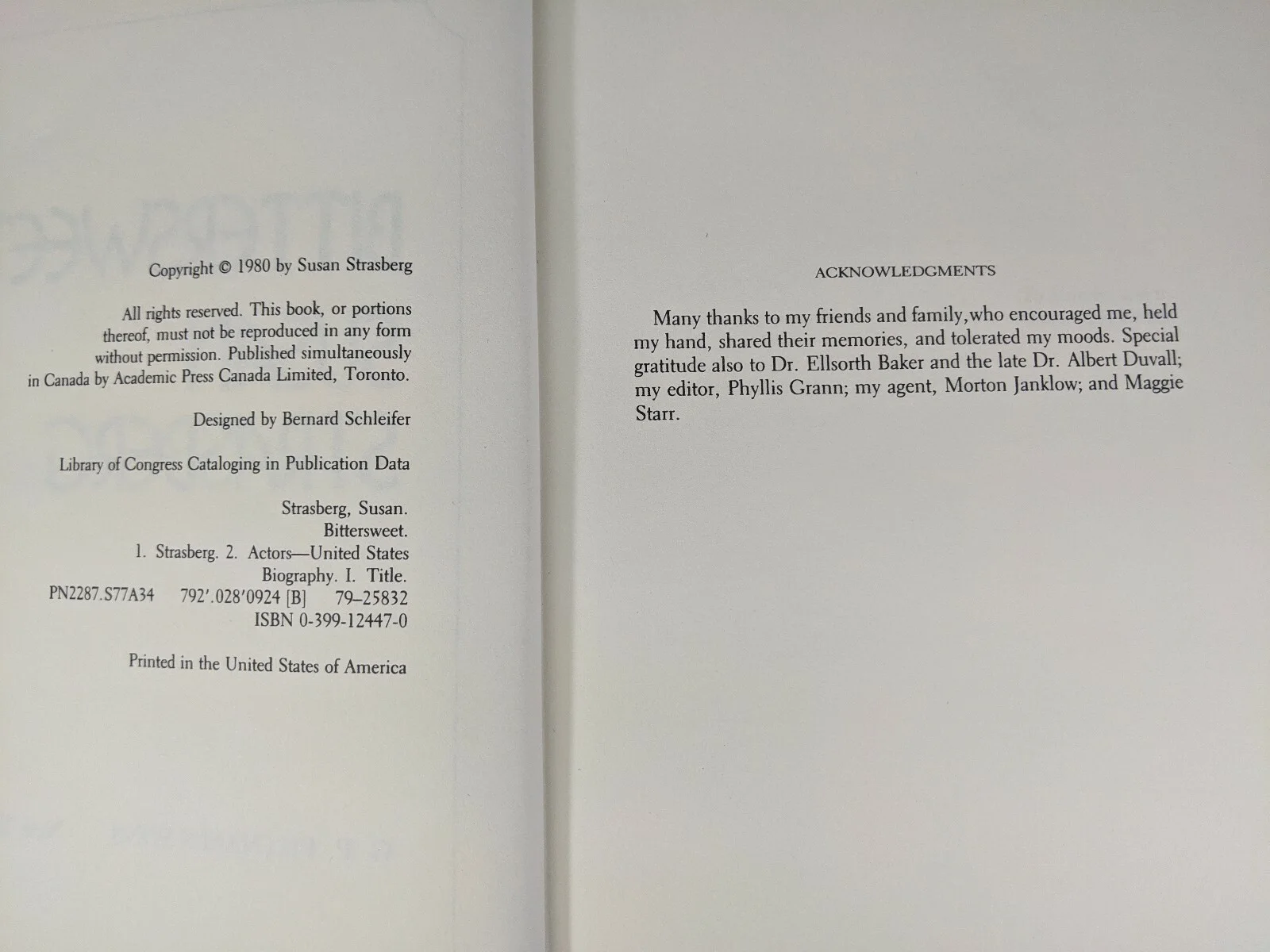 Susan Strasberg — Susan Strasberg Hardcover Book Bitter Sweet, image 4