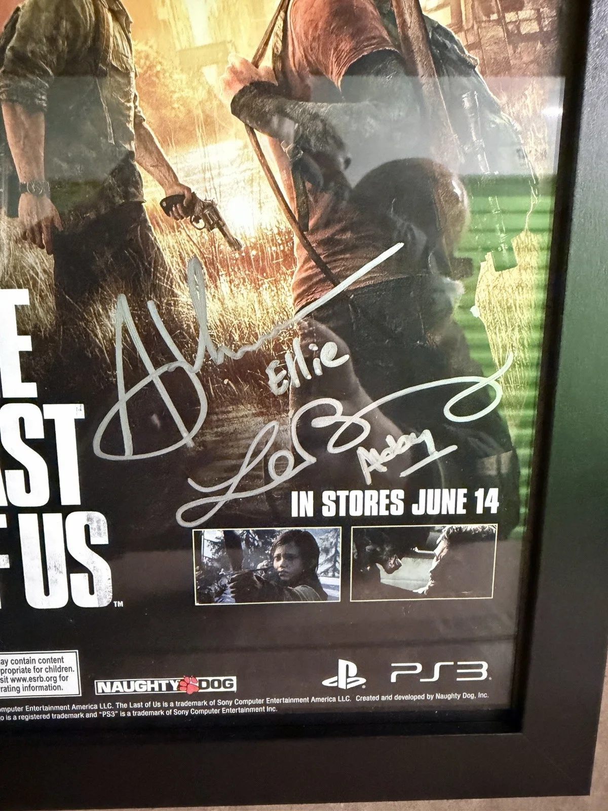 Last Of us Game Poster Signed Troy Baker Ashley Johnson Laura Bailey JSA SWAU, image 4