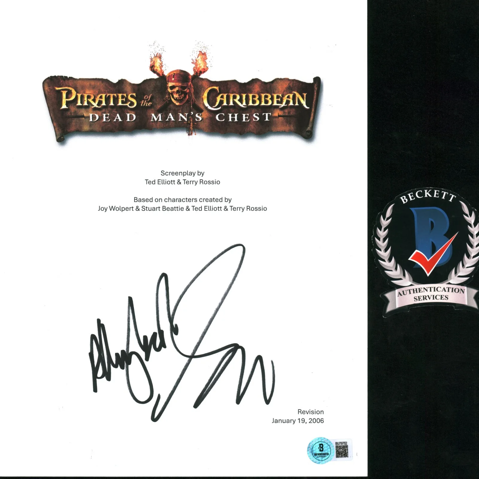 gore verbinski — GORE VERBINSKI SIGNED AUTOGRAPH PIRATES OF THE CARIBBEAN FULL MOVIE SCRIPT