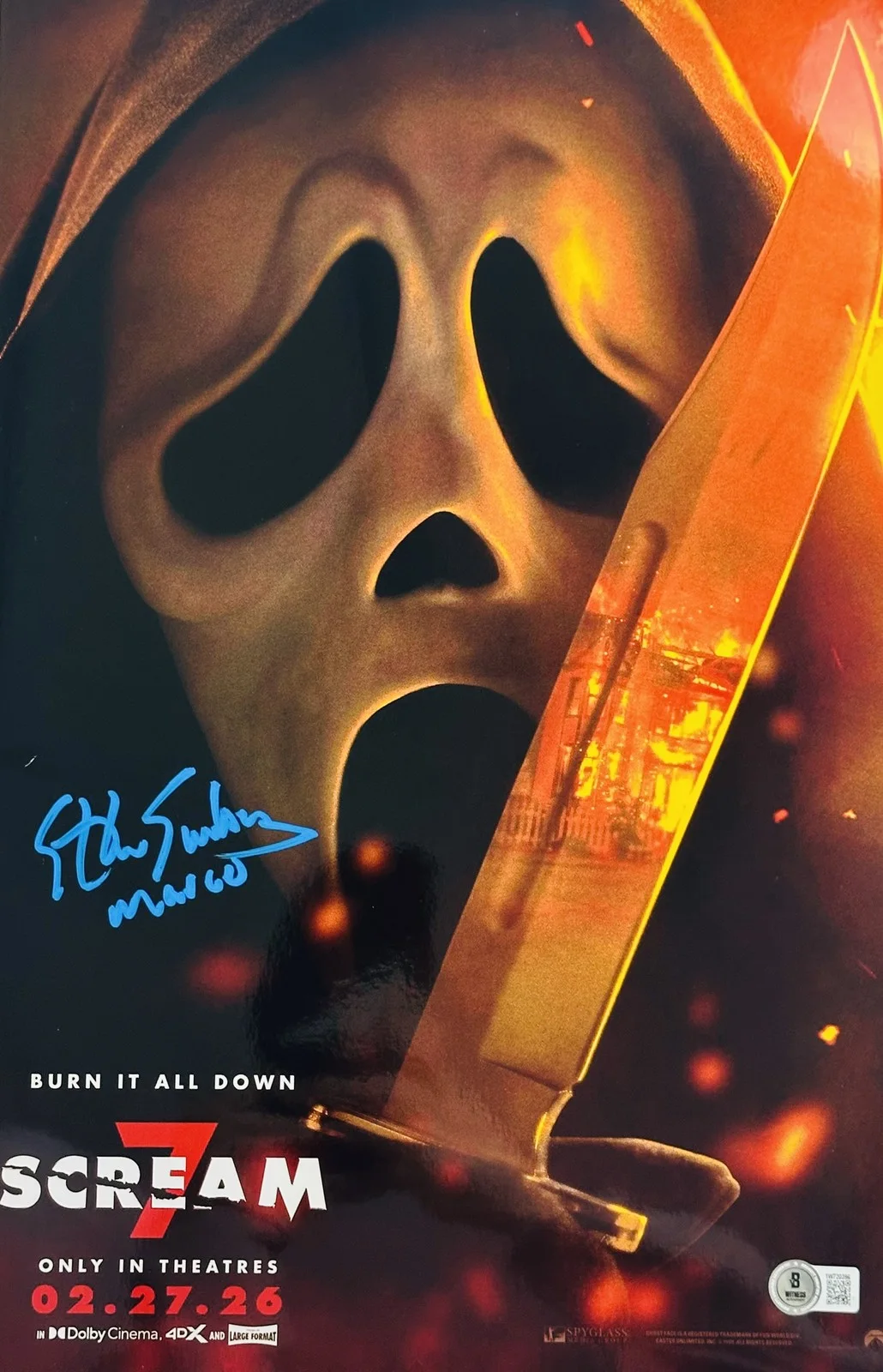 Ethan Embry — Ethan Embry signed Scream 11x17 metallic photo poster Ghostface autograph BAS 96