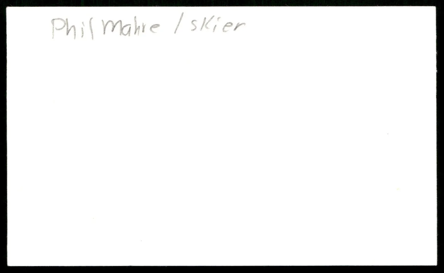 Skier Phil Mahre Signed Vintage Index Card -Beautiful Autograph, изображение 2