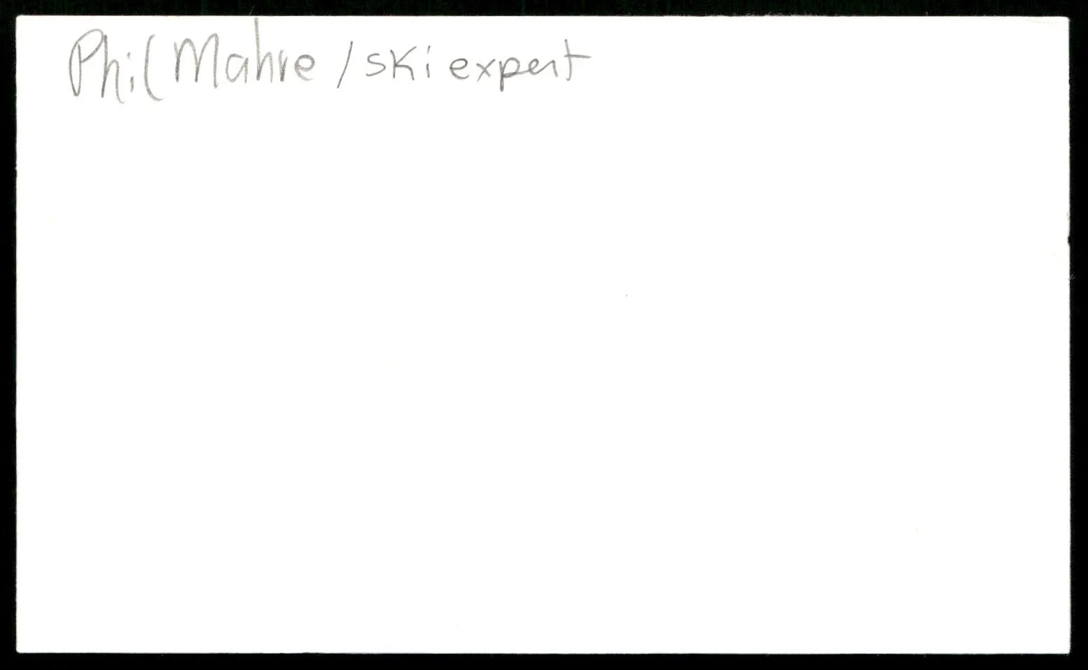 Skier Phil Mahre Signed Vintage Index Card -Beautiful Autograph, изображение 2