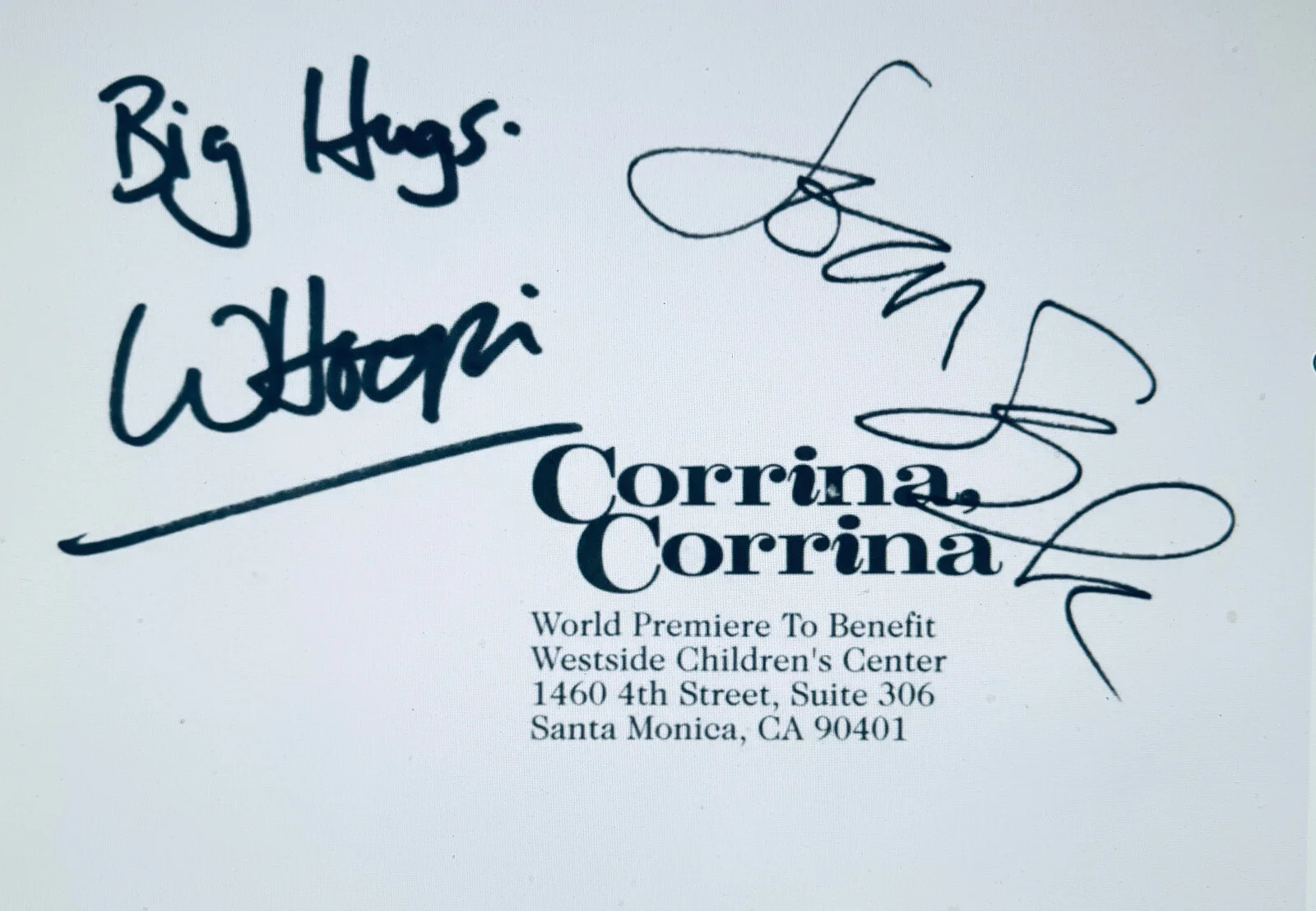 WHOOPI GOLDBERG & JOAN CUSACK — Whoopi Goldberg Signed & Joan Cusack Signed PRIVATE EVENT invite 1994 film w COA