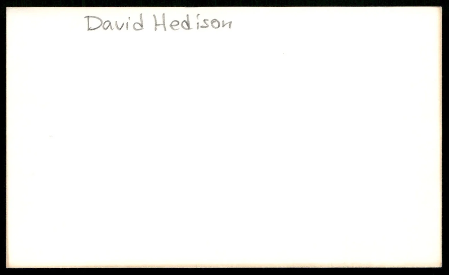 Actor David Hedison Signed Vintage Index Card -Beautiful Autograph, image 2