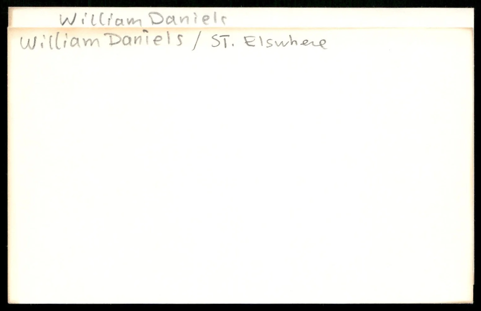 Actor William Daniels Signed Vintage Index Card -Beautiful Autograph, image 2
