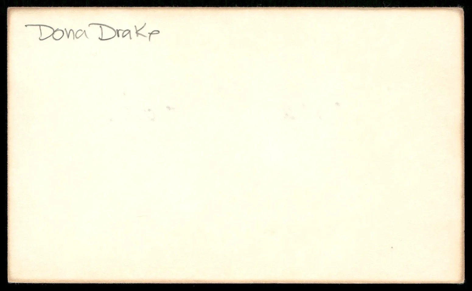 Singer Dona Drake Signed Vintage Index Card -Beautiful Autograph, изображение 2