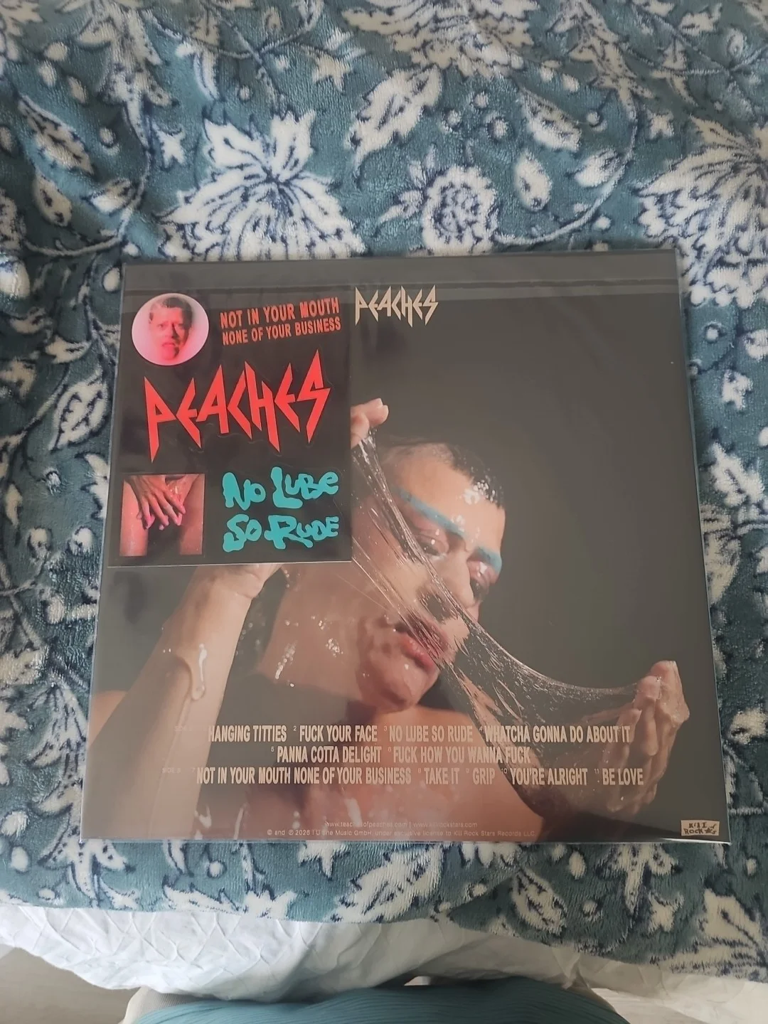 Peaches No Lube So Rude Signed Vinyl LP Electric Blue NEW, изображение 2