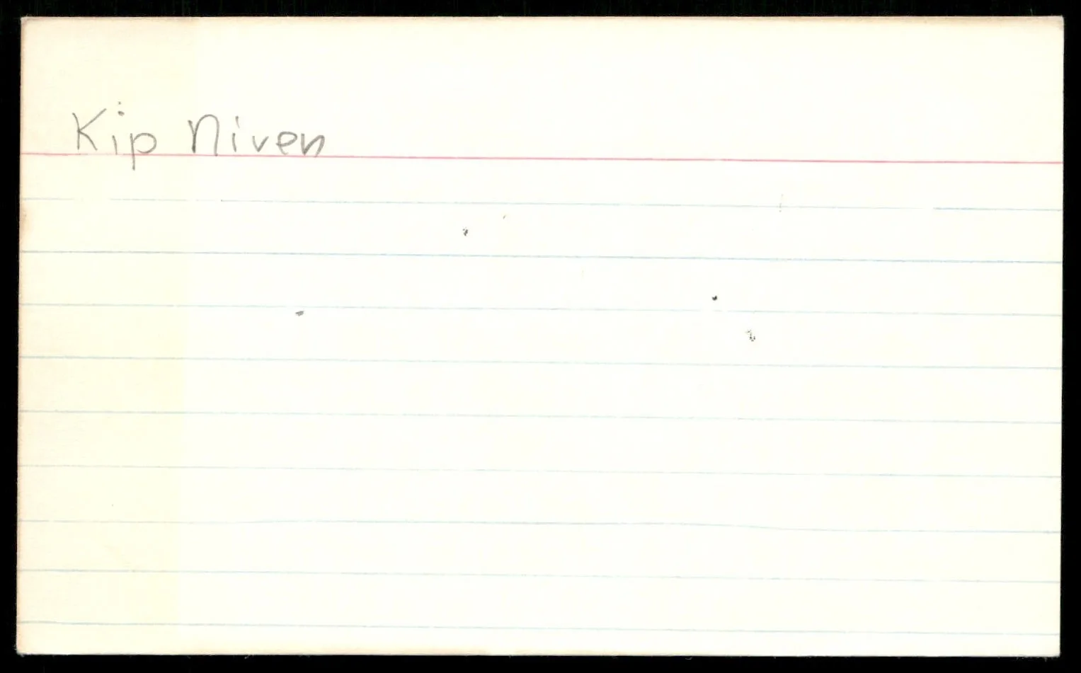 Actor Kip Niven Signed Vintage Index Card -Beautiful Autograph, изображение 2