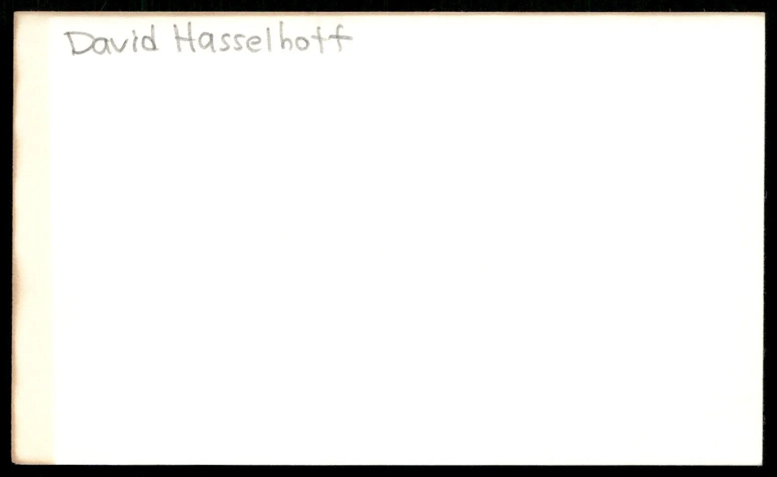 Actor Davis Hasselhoff Signed Vintage Index Card -Beautiful Autograph, image 2