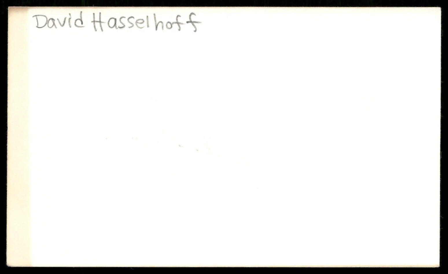 Actor Davis Hasselhoff Signed Vintage Index Card -Beautiful Autograph, image 2