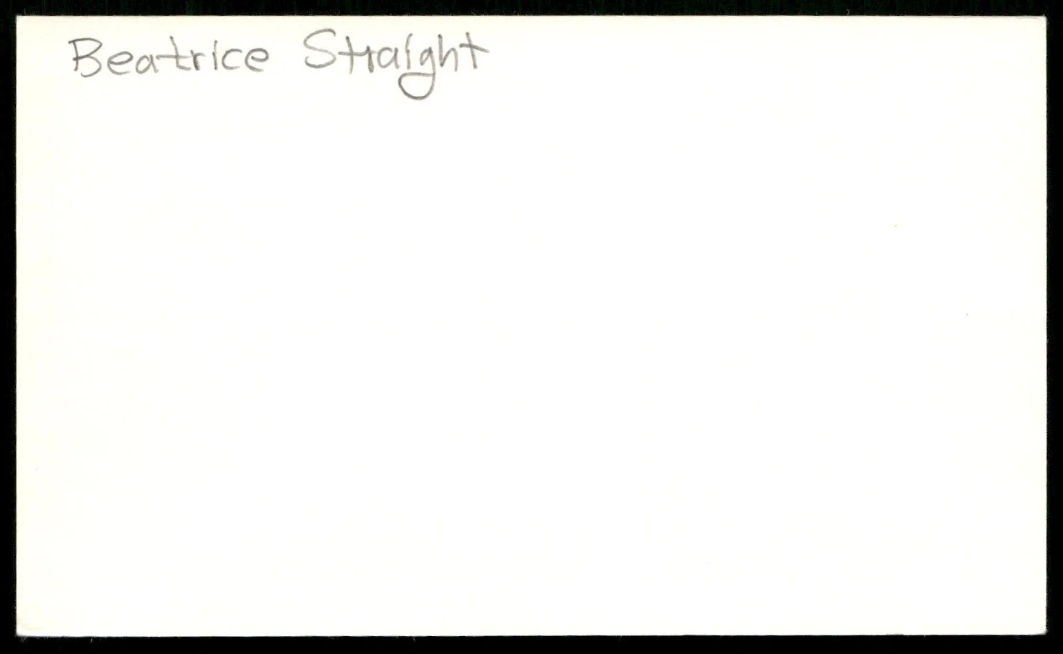 Beatrice Straight Actress Signed Vintage Index Card -Beautiful Autograph, изображение 2
