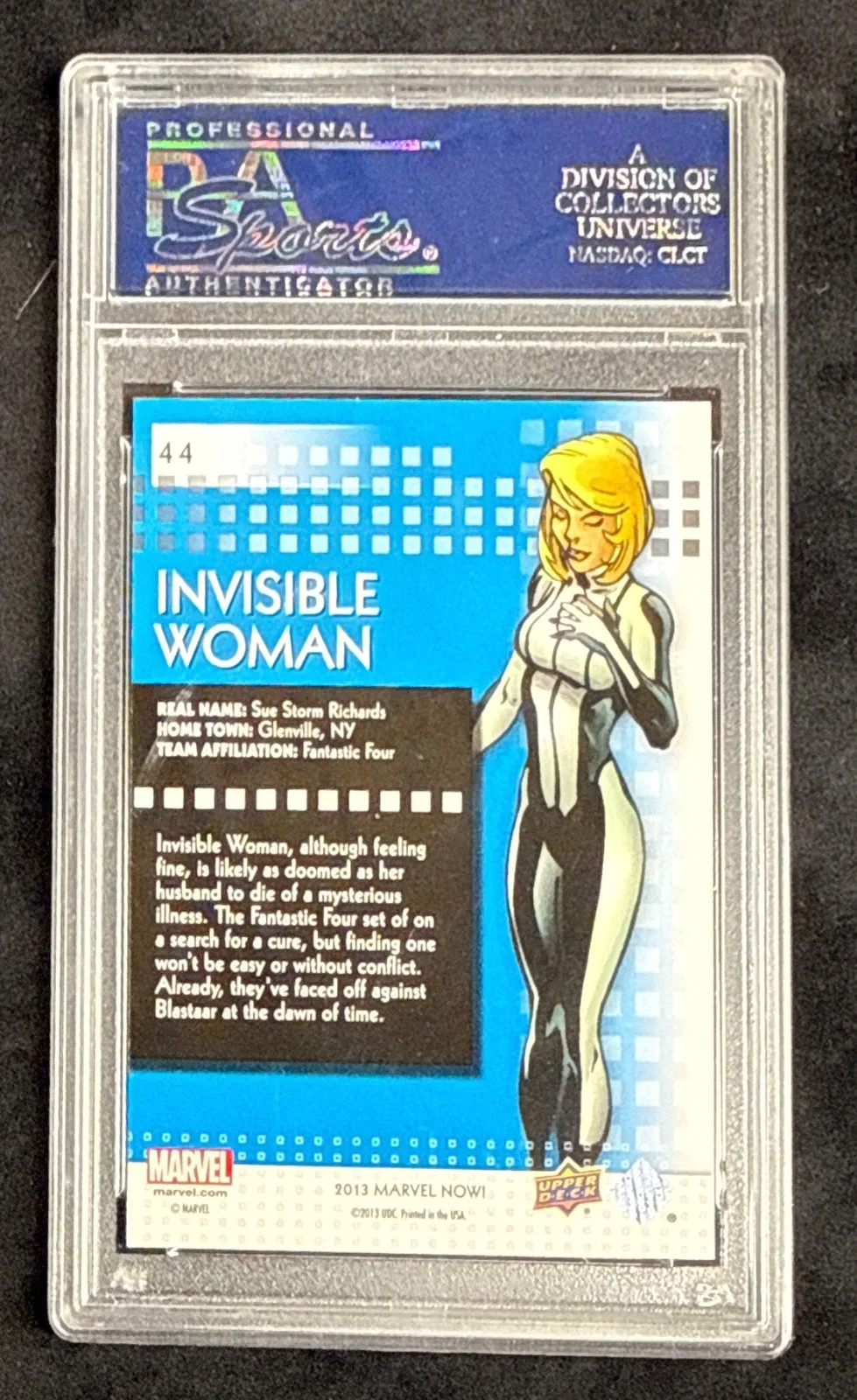 Stan Lee — Stan Lee Signed 2014 Marvel Now Invisible Women Card #44 PSA 83583127, image 2