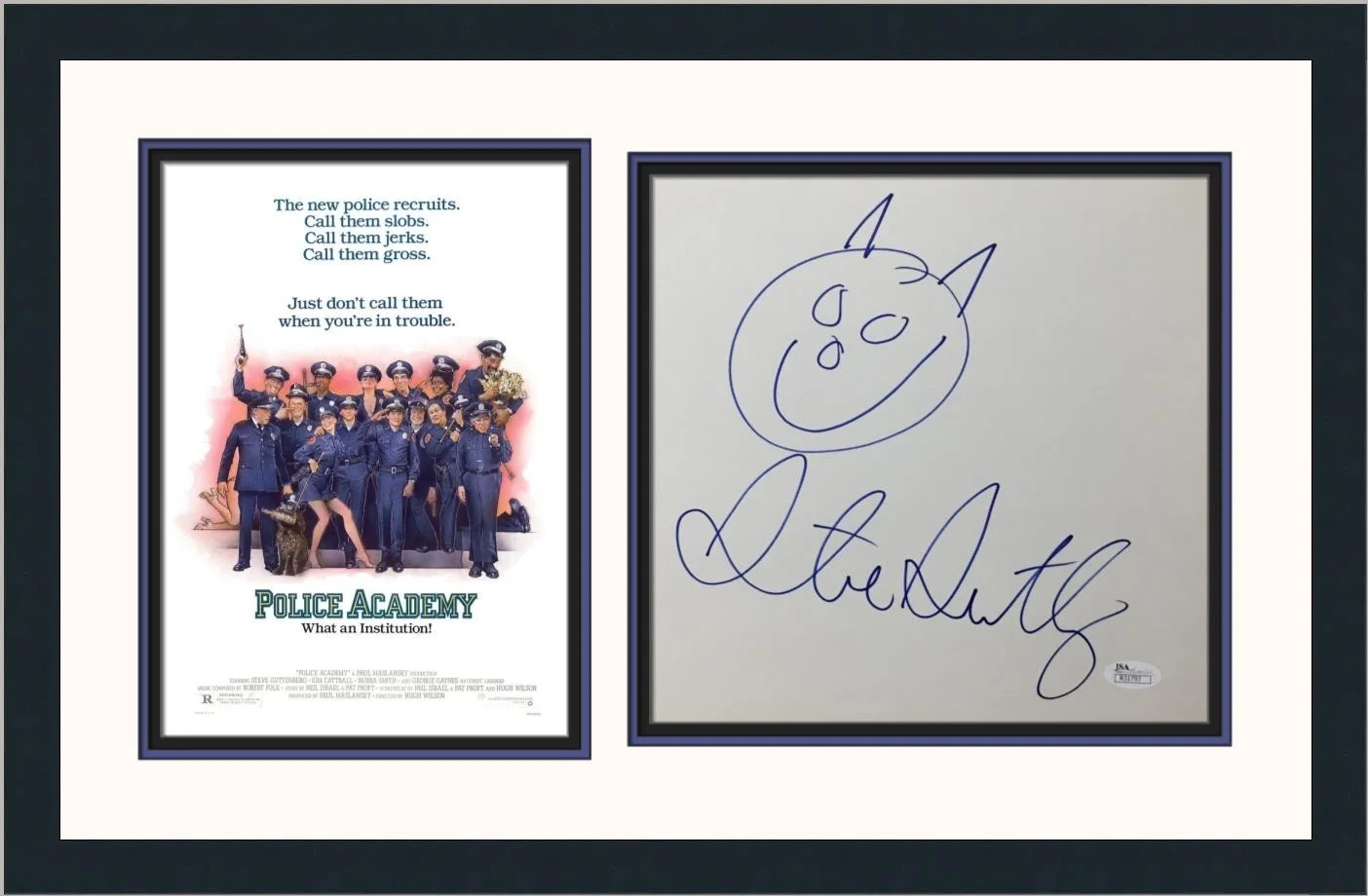 Steve Guttenberg — Steve Guttenberg Actor Signed Celebrity Art Self-Portrait Custom Framed JSA, изображение 2