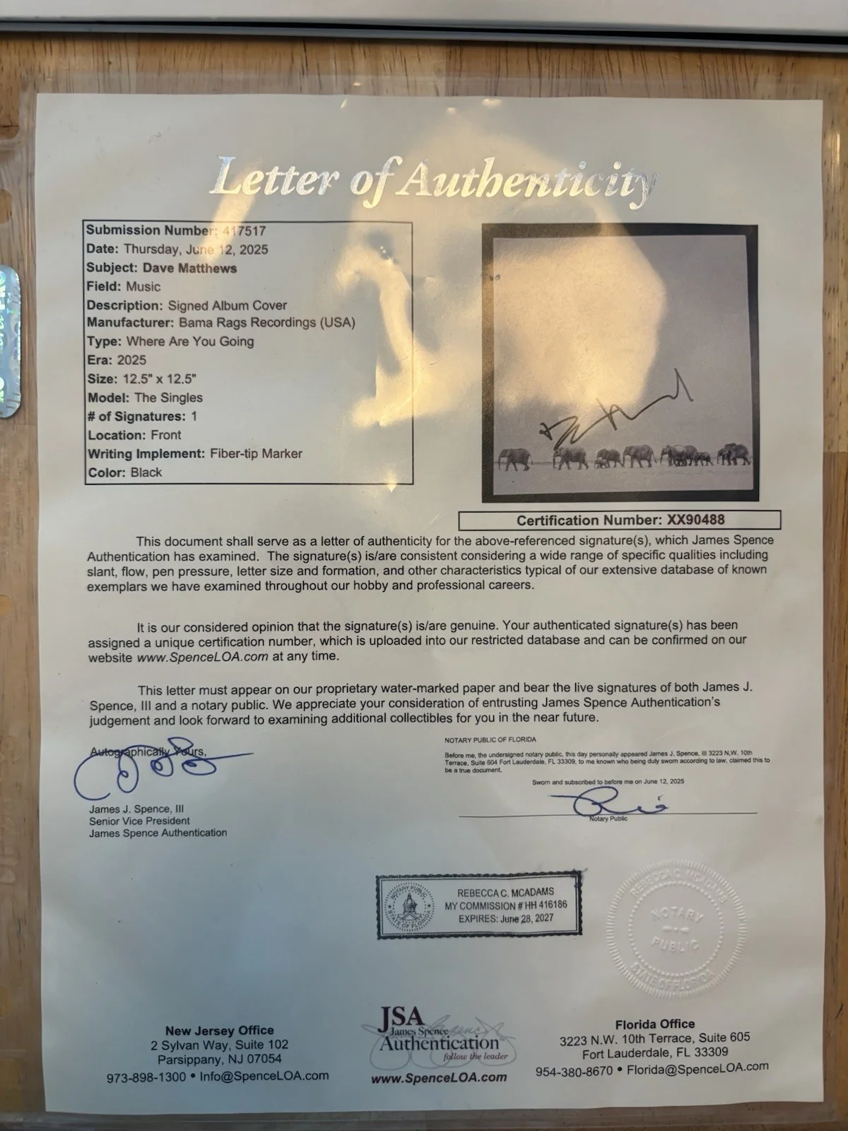 Dave Matthews Signed Where Are You Going The Singles Vinyl Record Album DMB JSA, изображение 3