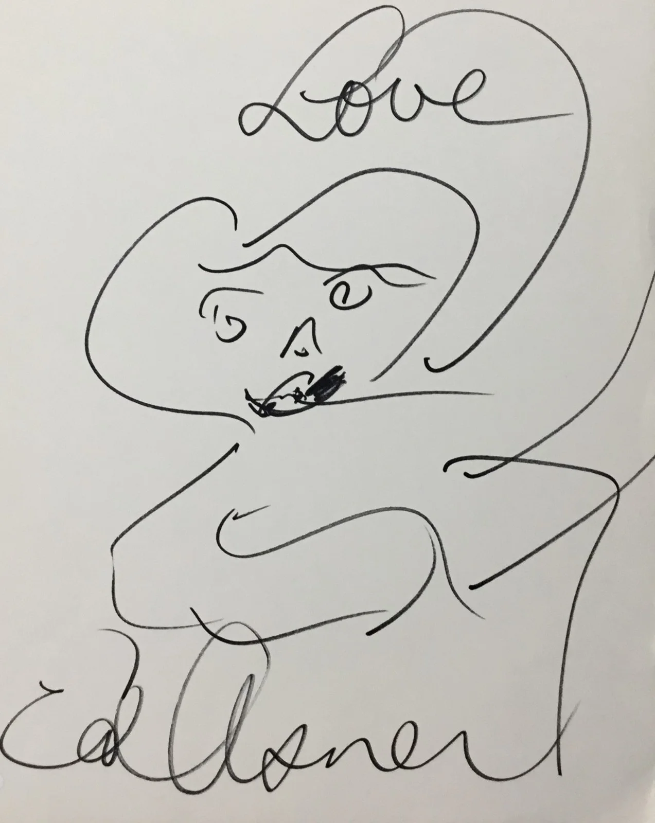 Ed Asner — Edward Asner Actor Signed Celebrity Art Self-Portrait Custom Framed JSA, image 4