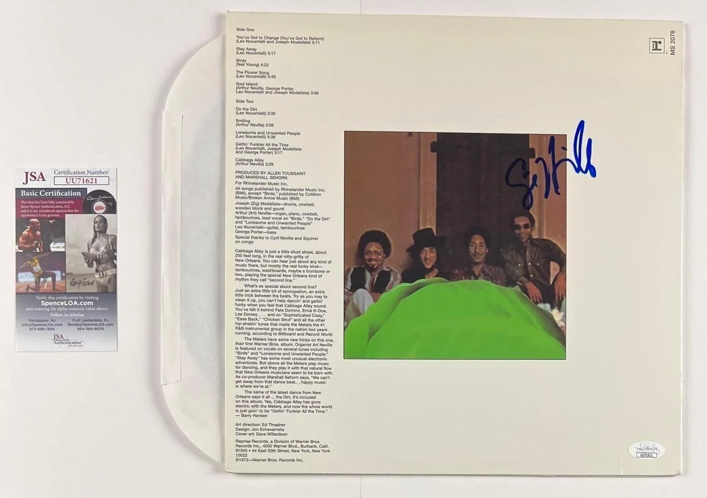 The Meters In-Person Group Signed "Cabbage Alley" Album (5 Sigs) (JSA), изображение 2