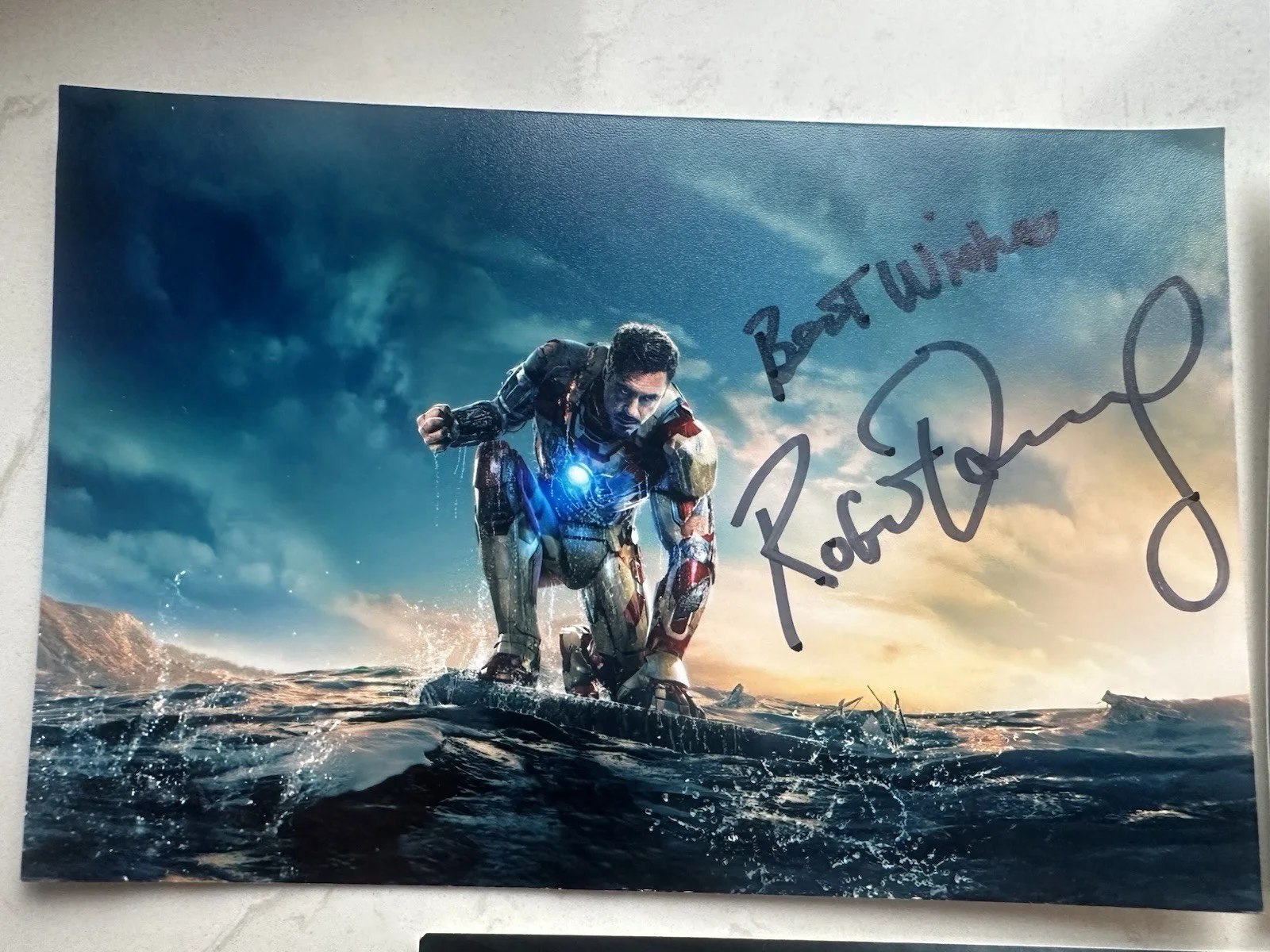 Robert Downey Jr — 3x Robert Downey Jr. signed photo 6x4 official autopen signature iron man, image 3