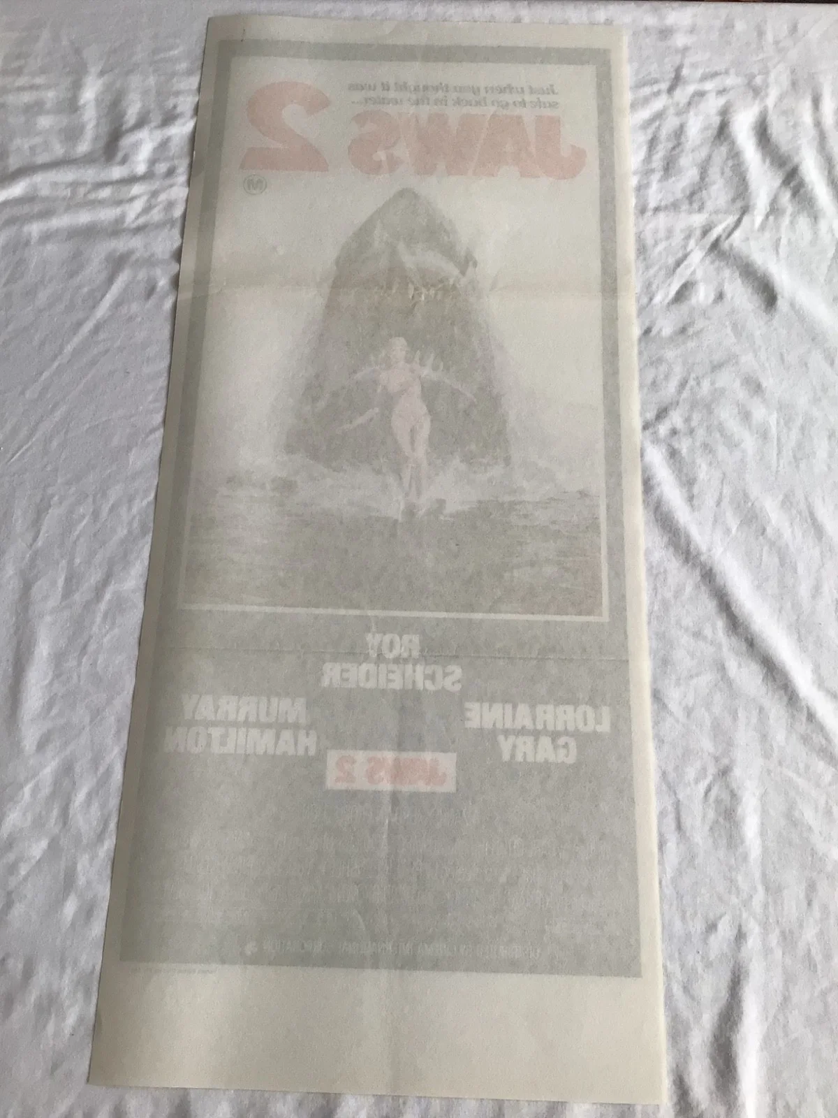 Jaws 2 Original 1978 Australian Daybill movie poster mint unused condition, image 3