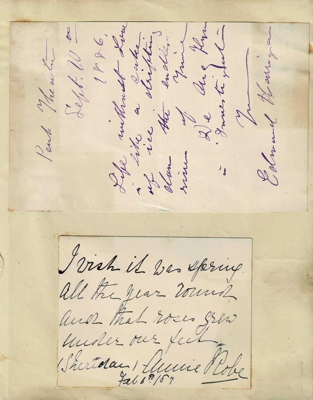 Edward Harrigan — 1886 AUTOGRAPH LYRICS Irish-American actor & lyricist EDWARD HARRIGAN w 4 OTHERS, изображение 2