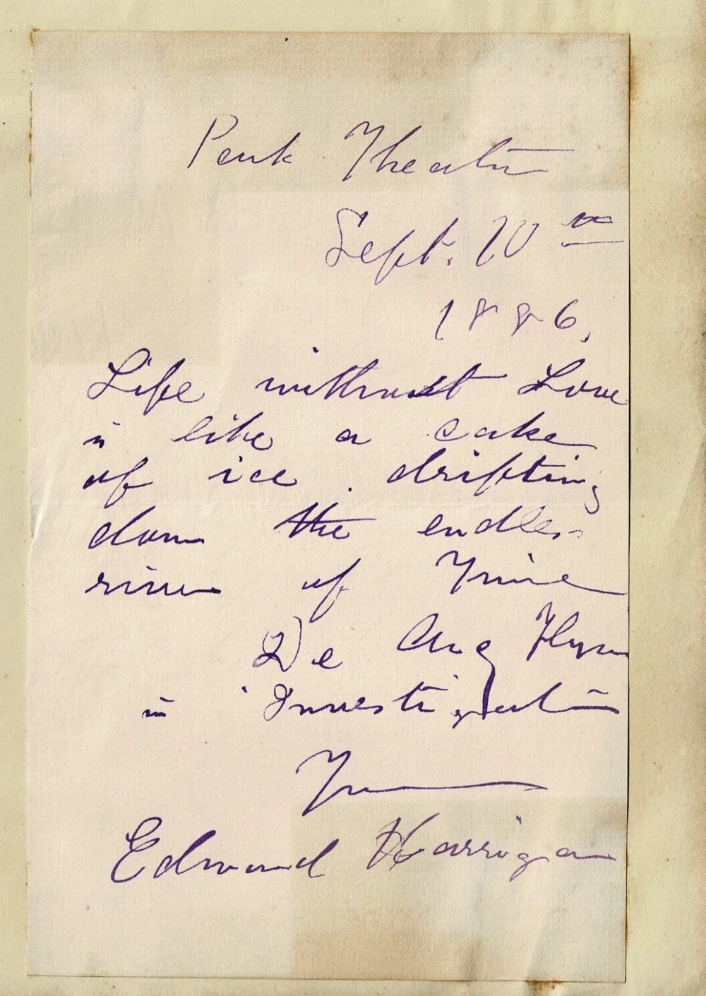 Edward Harrigan — 1886 AUTOGRAPH LYRICS Irish-American actor & lyricist EDWARD HARRIGAN w 4 OTHERS, изображение 4