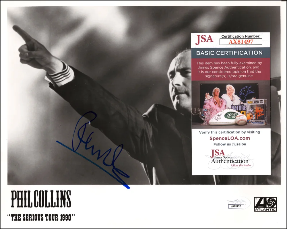 Phil Collins — Phil Collins Genesis Signed Autograph 8x10 Original Promo Photo w/ JSA COA, image 2