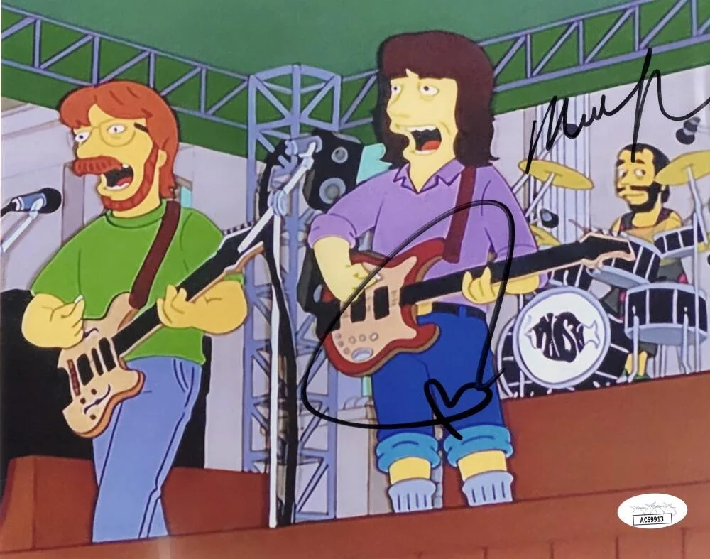 Trey Anastasio, Mike Gordon — Trey Anastasio & Mike Gordon Signed Autograph 8x10 Photo - Phish on Simpsons COA