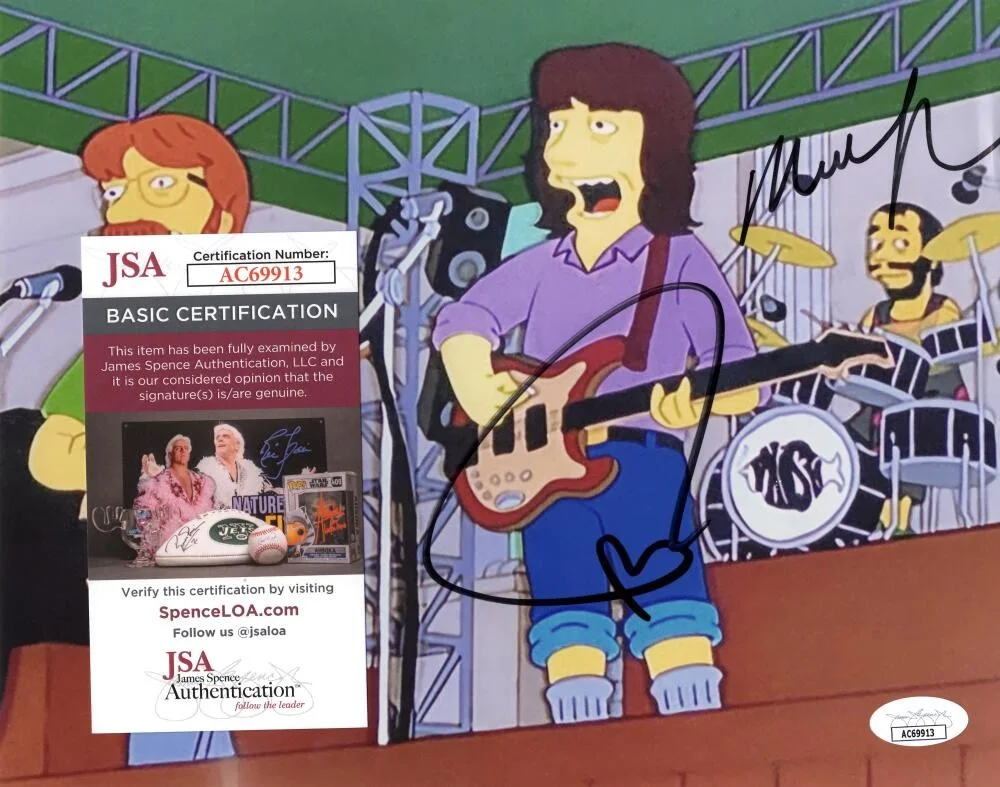 Trey Anastasio, Mike Gordon — Trey Anastasio & Mike Gordon Signed Autograph 8x10 Photo - Phish on Simpsons COA, изображение 2
