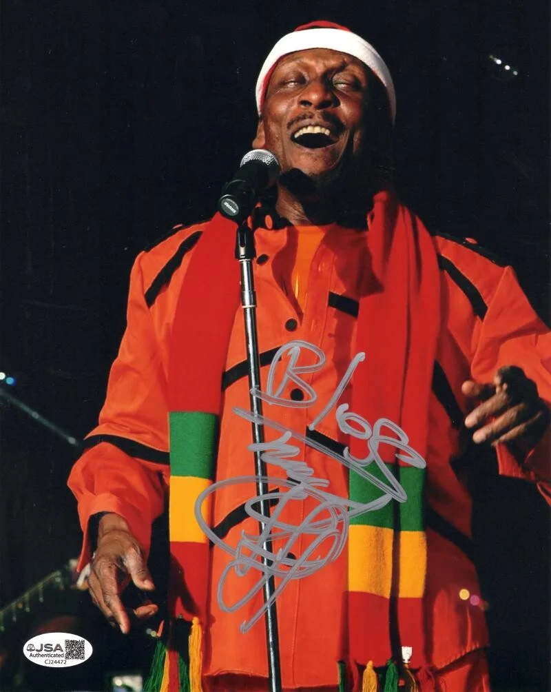 Jimmy Cliff — Jimmy Cliff Signed Autograph 8x10 Photo - Legendary Reggae Guitar Icon JSA COA