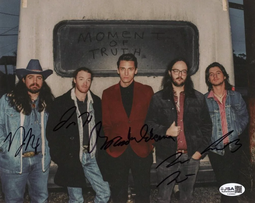 Andrew Bishop, Brandon Coleman, John Hall, Drew Nix, Zach Richel — The Red Clay Strays Band Signed Autograph 8x10 Photo - Brandon Coleman + JSA COA
