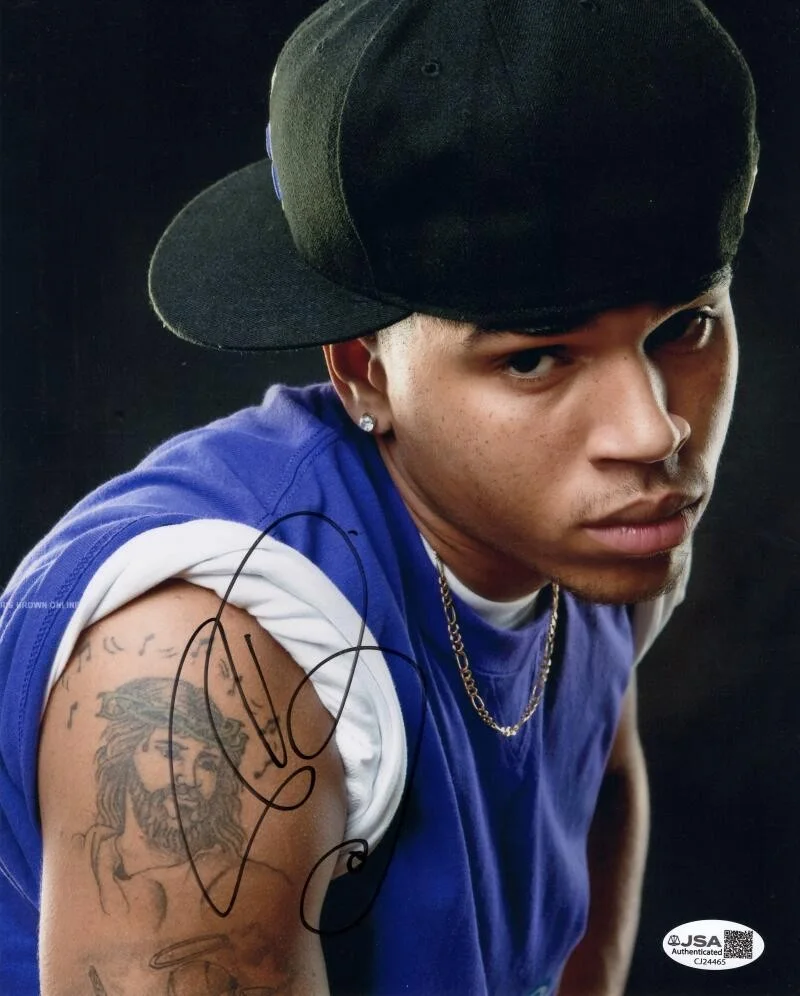 Chris Brown — Chris Brown Signed Autograph 8x10 Photo - Exclusive Graffiti Fortune w/ JSA COA