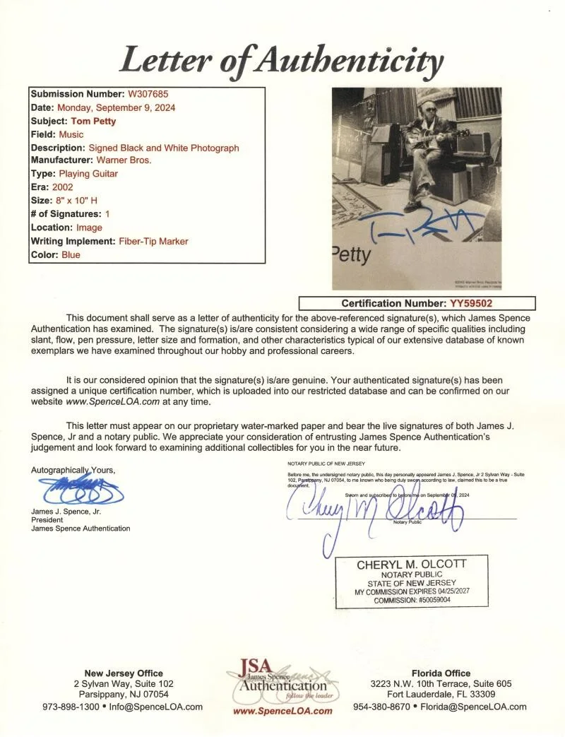 Tom Petty — Tom Petty Signed Autograph 8x10 Original Promo Photo - Heartbreakers w/ JSA COA, image 2