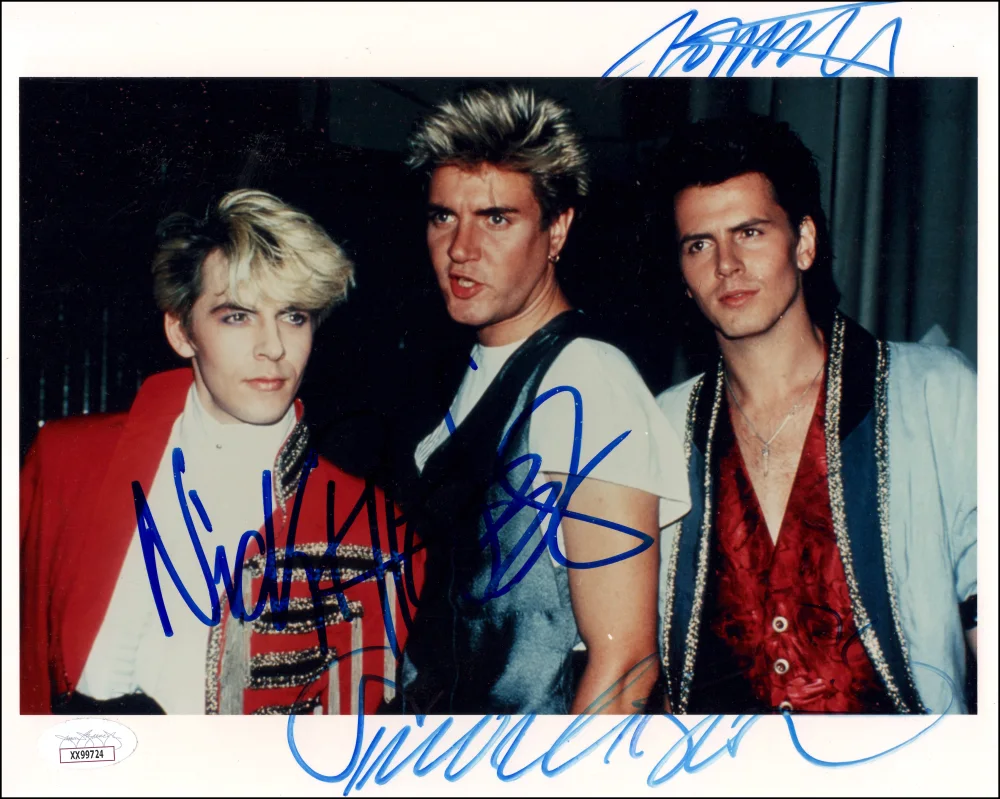 Simon Le Bon, Nick Rhodes, John Taylor — Duran Duran Signed Autograph 8x10 Photo - Simon Le Bon Nick & John w/ JSA COA