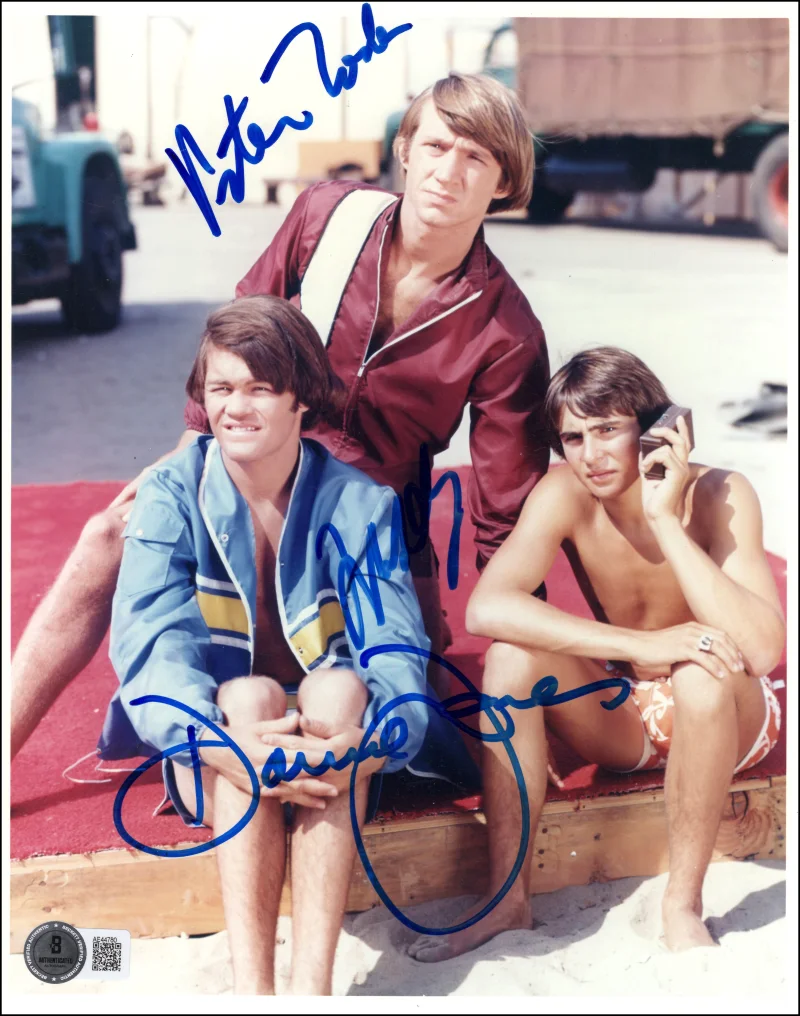 Micky Dolanz, Davy Jones, Peter Tork — The Monkees Signed Autograph 8x10 Photo - Davy Jones Micky Dolanz Peter Tork COA