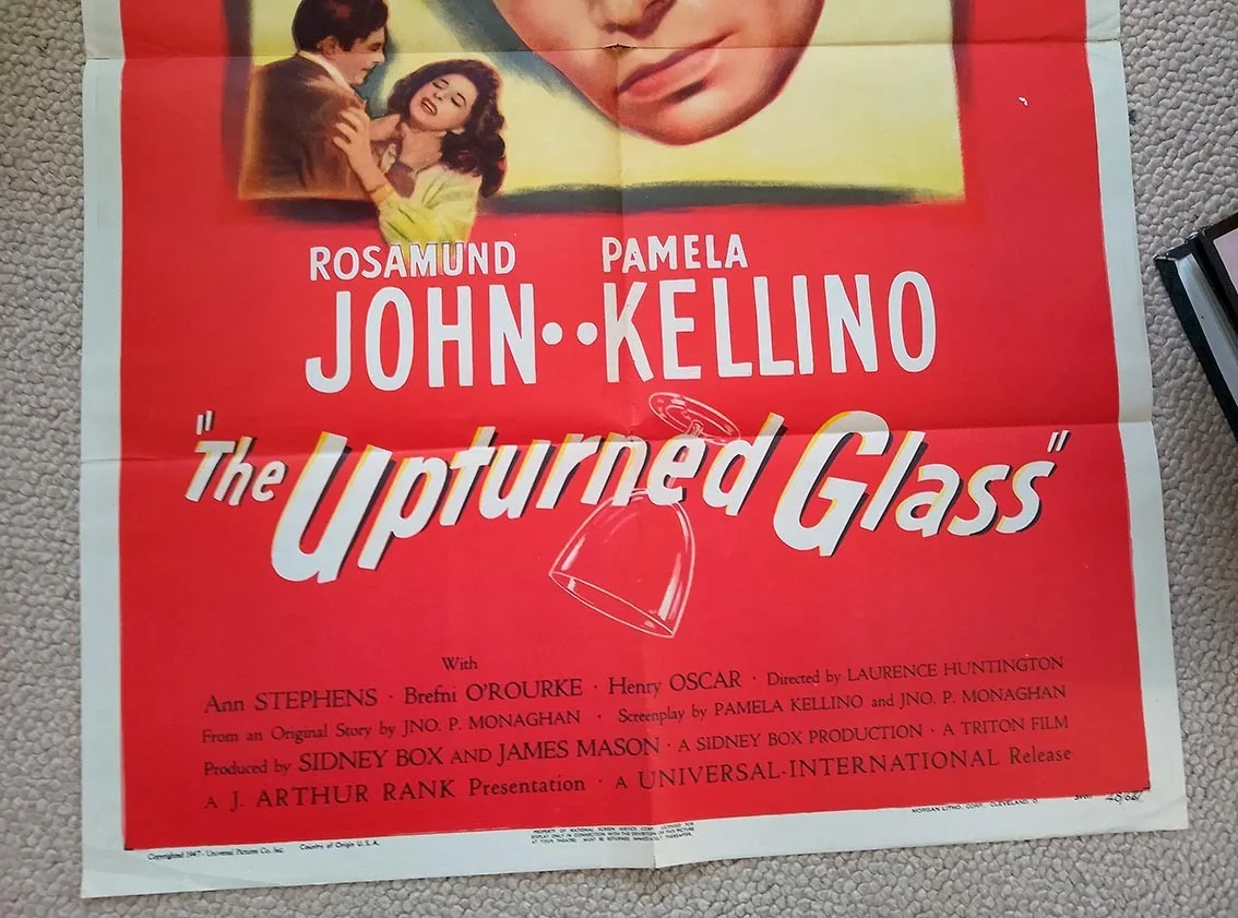 Original 1947 U.S. One-Sheet Movie Poster – Upturned Glass James Mason 27" x 41", изображение 3