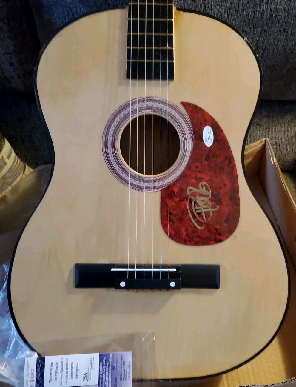 Tommy Chong — NICE Acoustic Tommy Chong Autographed Guitar JSA Music Signed Up In Smoke, image 2